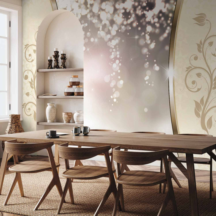 Wall Mural Stellar abstraction - beige ornaments on a background with a glow effect 96659 additionalImage 4