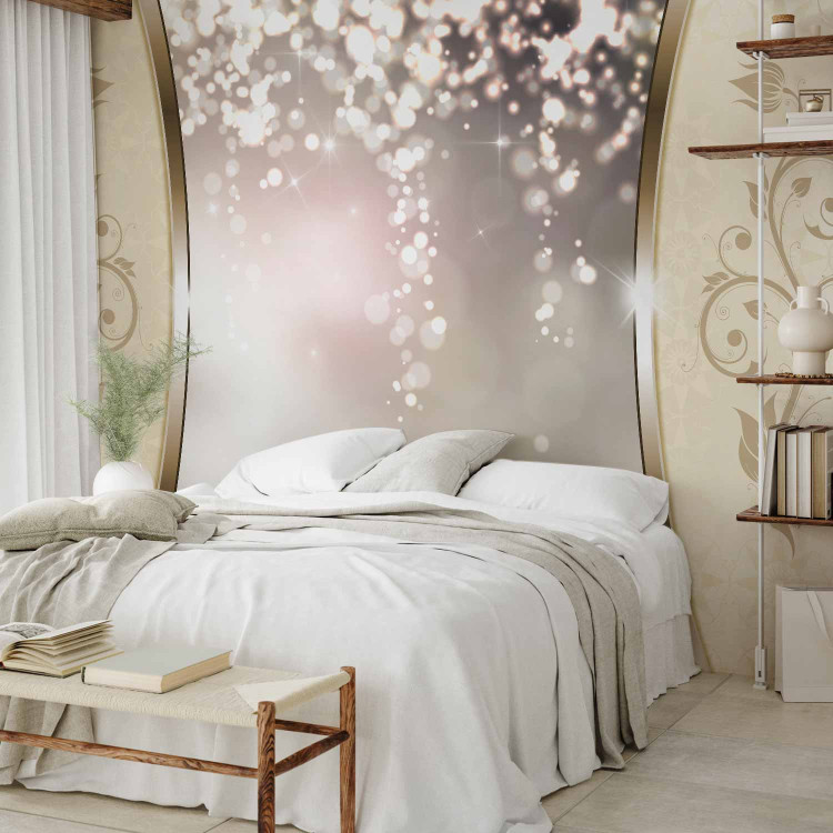 Wall Mural Stellar abstraction - beige ornaments on a background with a glow effect 96659 additionalImage 2