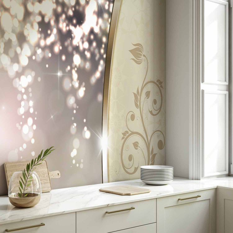 Wall Mural Stellar abstraction - beige ornaments on a background with a glow effect 96659 additionalImage 7