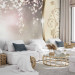Wall Mural Stellar abstraction - beige ornaments on a background with a glow effect 96659