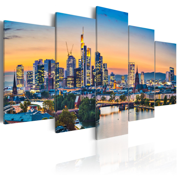 Canvas Frankfurt on the Main, Germany - City Panorama with Urban Lights 97559 additionalImage 2