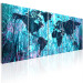 Canvas Print Neon Oceans (5-piece) - Blue Continents on World Map 105769 additionalThumb 2