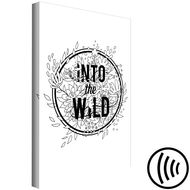 Canvas Into the Wild inscription - black and white inscription in line art 116369 additionalImage 6