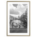 Poster Bridge with Bikes - black and white landscape of a river and cloudy sky 116969 additionalThumb 16