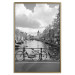 Poster Bridge with Bikes - black and white landscape of a river and cloudy sky 116969 additionalThumb 20