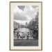 Poster Bridge with Bikes - black and white landscape of a river and cloudy sky 116969 additionalThumb 19