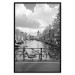 Poster Bridge with Bikes - black and white landscape of a river and cloudy sky 116969 additionalThumb 24