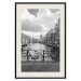 Poster Bridge with Bikes - black and white landscape of a river and cloudy sky 116969 additionalThumb 18