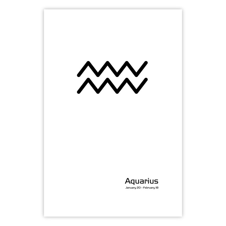 Wall Poster Aquarius - simple black and white composition with zodiac sign and text 117069 additionalImage 19