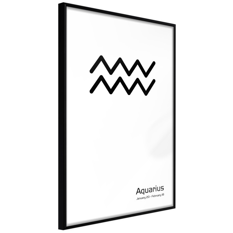 Wall Poster Aquarius - simple black and white composition with zodiac sign and text 117069 additionalImage 10