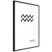 Wall Poster Aquarius - simple black and white composition with zodiac sign and text 117069 additionalThumb 11