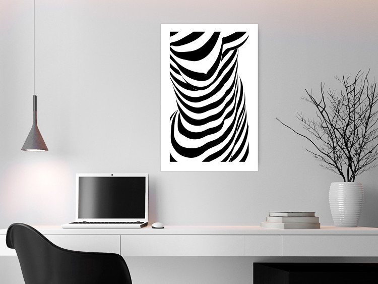Poster Zebra Woman - abstraction with a female silhouette in black and white stripes 117169 additionalImage 5