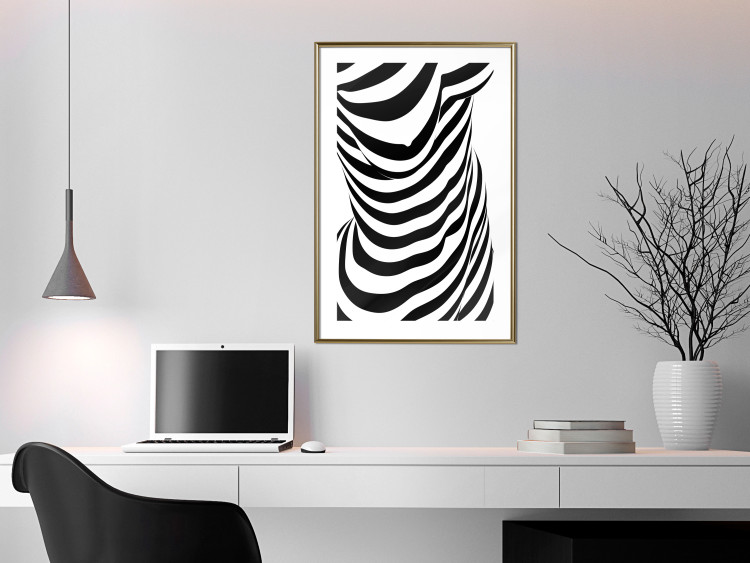 Poster Zebra Woman - abstraction with a female silhouette in black and white stripes 117169 additionalImage 15