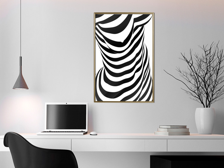 Poster Zebra Woman - abstraction with a female silhouette in black and white stripes 117169 additionalImage 8