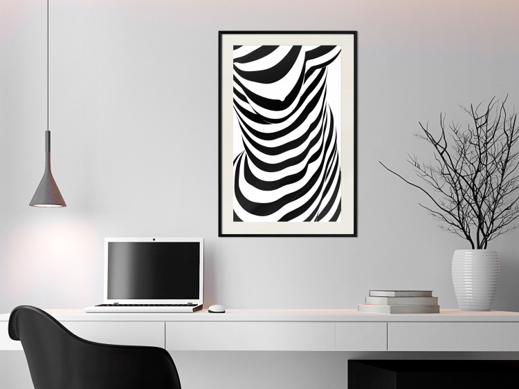 Poster Zebra Woman - abstraction with a female silhouette in black and white stripes 117169 additionalImage 22