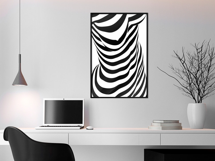 Poster Zebra Woman - abstraction with a female silhouette in black and white stripes 117169 additionalImage 7