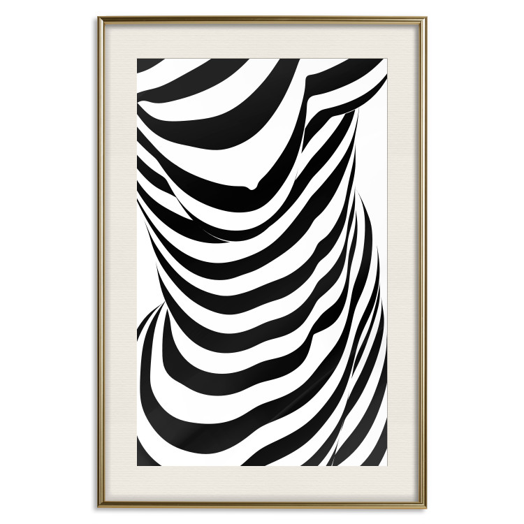 Poster Zebra Woman - abstraction with a female silhouette in black and white stripes 117169 additionalImage 19