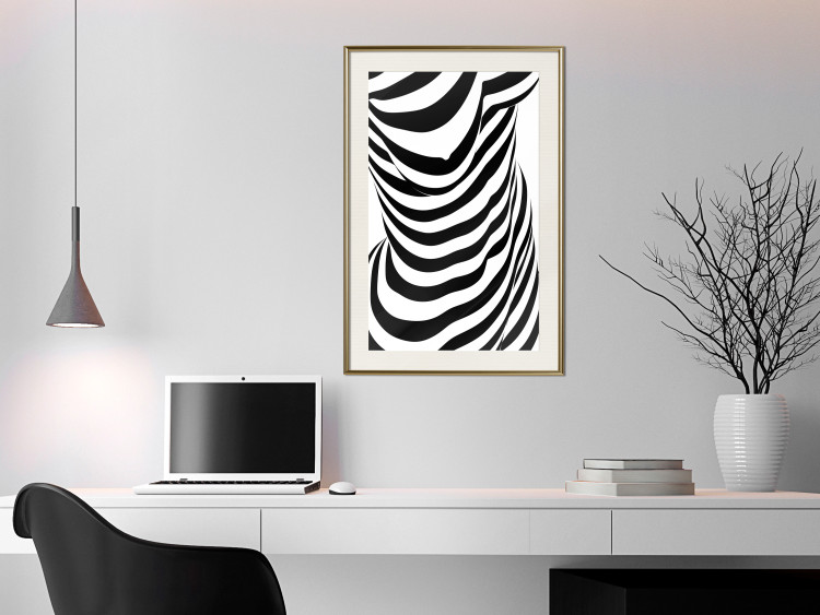 Poster Zebra Woman - abstraction with a female silhouette in black and white stripes 117169 additionalImage 21