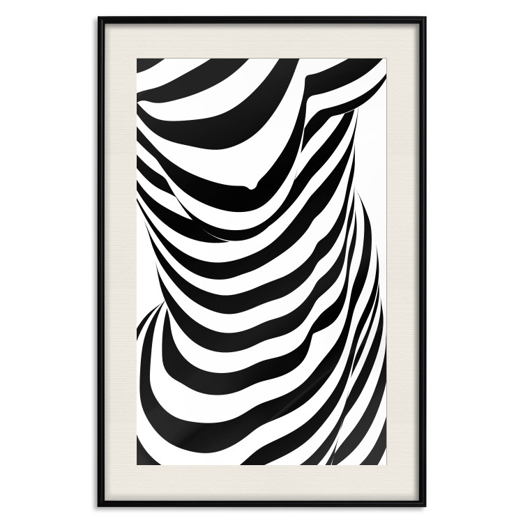 Poster Zebra Woman - abstraction with a female silhouette in black and white stripes 117169 additionalImage 18