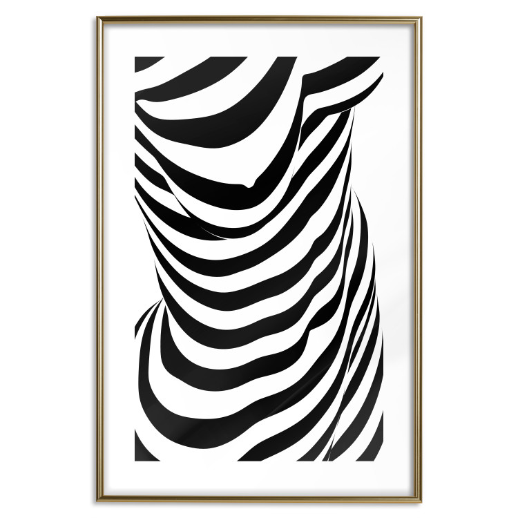 Poster Zebra Woman - abstraction with a female silhouette in black and white stripes 117169 additionalImage 16