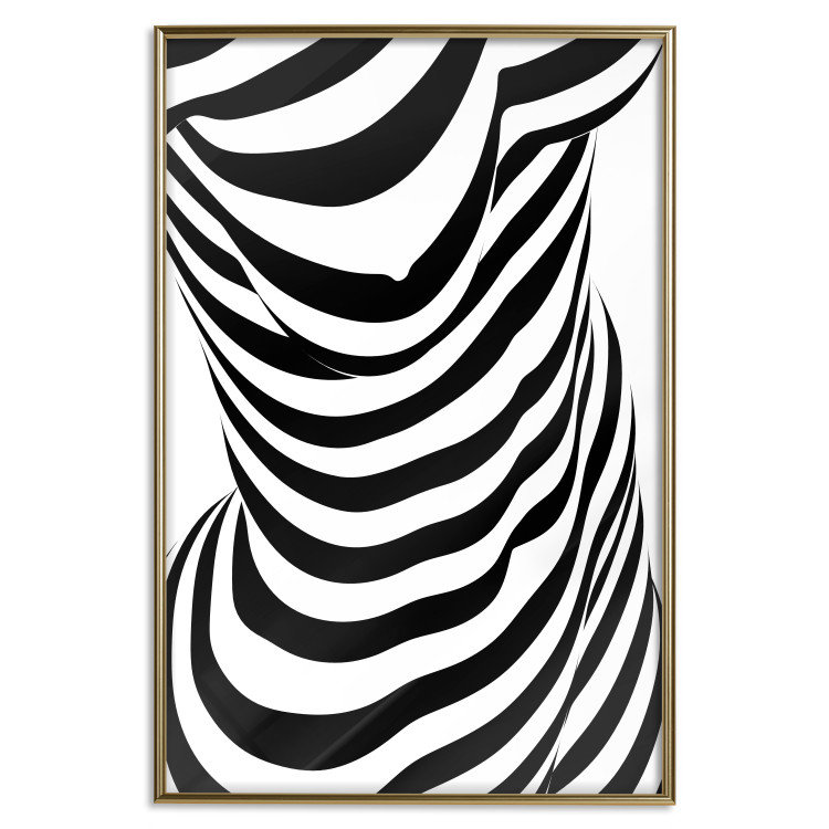Poster Zebra Woman - abstraction with a female silhouette in black and white stripes 117169 additionalImage 20