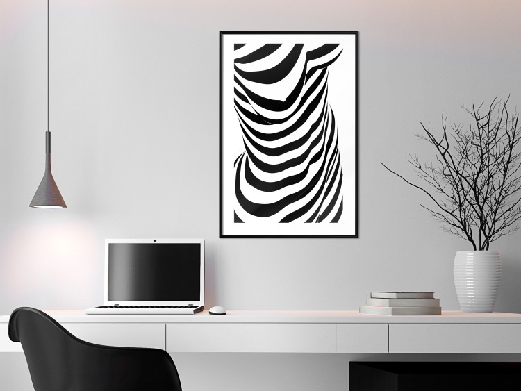 Poster Zebra Woman - abstraction with a female silhouette in black and white stripes 117169 additionalImage 7