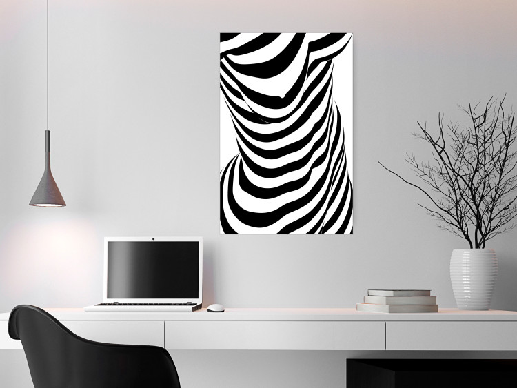 Poster Zebra Woman - abstraction with a female silhouette in black and white stripes 117169 additionalImage 23