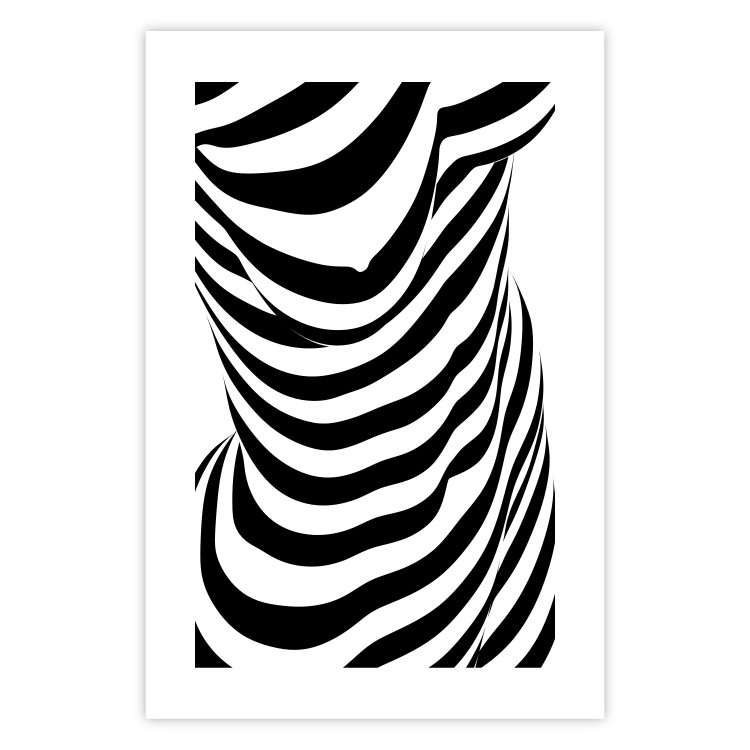 Poster Zebra Woman - abstraction with a female silhouette in black and white stripes 117169 additionalImage 19