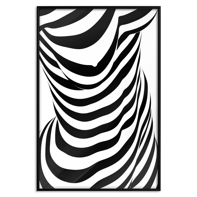 Poster Zebra Woman - abstraction with a female silhouette in black and white stripes 117169 additionalImage 24