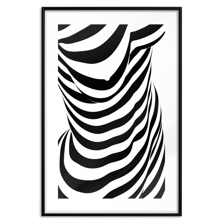 Poster Zebra Woman - abstraction with a female silhouette in black and white stripes 117169 additionalImage 17