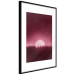 Poster Fullness - dark pink landscape of a silver moon against the sky and forest 117569 additionalThumb 10