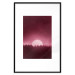 Poster Fullness - dark pink landscape of a silver moon against the sky and forest 117569 additionalThumb 15
