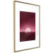Poster Fullness - dark pink landscape of a silver moon against the sky and forest 117569 additionalThumb 8