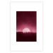 Poster Fullness - dark pink landscape of a silver moon against the sky and forest 117569 additionalThumb 19