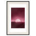 Poster Fullness - dark pink landscape of a silver moon against the sky and forest 117569 additionalThumb 18