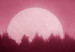 Poster Fullness - dark pink landscape of a silver moon against the sky and forest 117569 additionalThumb 9