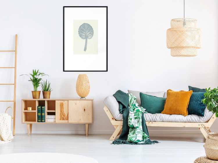 Wall Poster Pastel Beauty - simple composition with a leaf in light colors 117769 additionalImage 6
