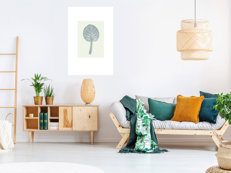 Wall Poster Pastel Beauty - simple composition with a leaf in light colors 117769 additionalImage 4