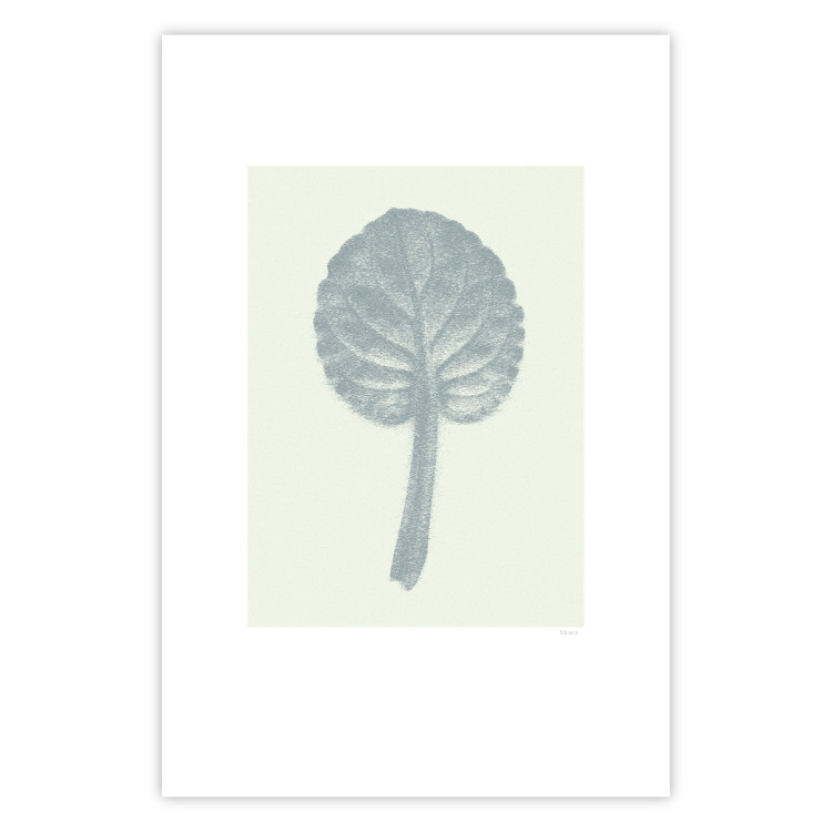 Wall Poster Pastel Beauty - simple composition with a leaf in light colors 117769