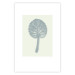 Wall Poster Pastel Beauty - simple composition with a leaf in light colors 117769