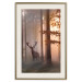 Poster Morning - wild deer among forest trees against the backdrop of an autumn landscape 120469 additionalThumb 19