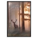 Poster Morning - wild deer among forest trees against the backdrop of an autumn landscape 120469 additionalThumb 24