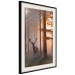 Poster Morning - wild deer among forest trees against the backdrop of an autumn landscape 120469 additionalThumb 3