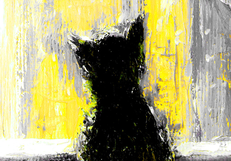 Canvas Art Print Longing Kitty (1 Part) Vertical Yellow 123069 additionalImage 5