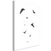 Canvas Print Black birds flight - minimalistic, black theme on a white background 123569 additionalThumb 2