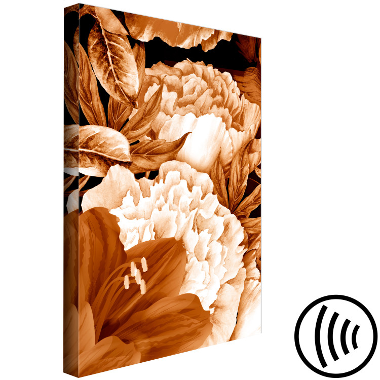 Canvas Art Print Bouquet of lilies and peonies in sepia - photo with flowers in sepia 123869 additionalImage 6