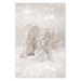 Poster Love in the Clouds - boy and girl as angels in the clouds 124969