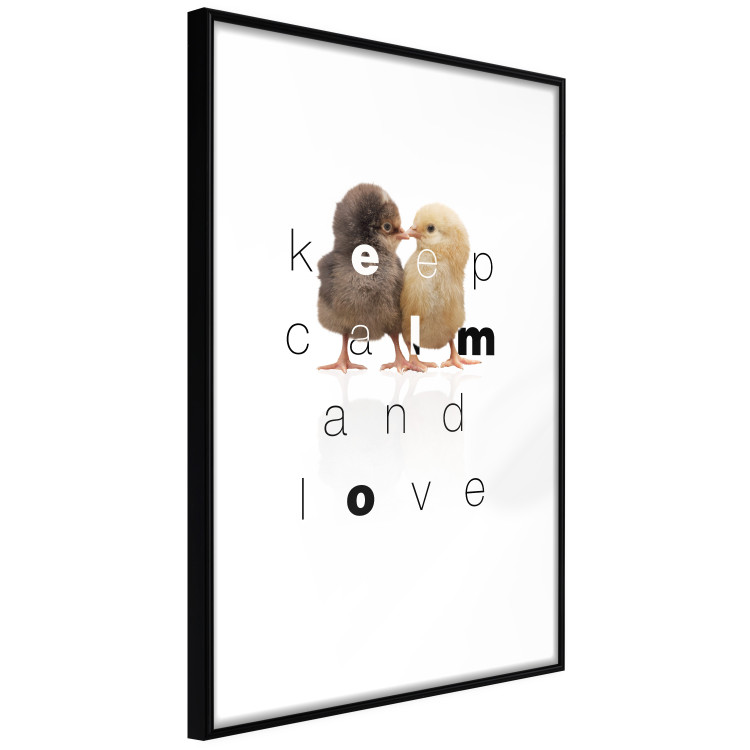Wall Poster Keep Calm and Love - romantic chicken couple with English text 125269 additionalImage 11