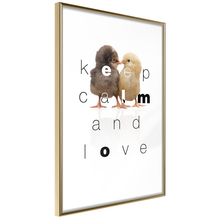 Wall Poster Keep Calm and Love - romantic chicken couple with English text 125269 additionalImage 12