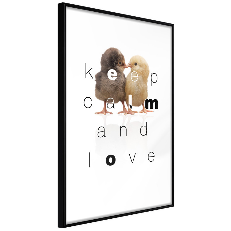 Wall Poster Keep Calm and Love - romantic chicken couple with English text 125269 additionalImage 10